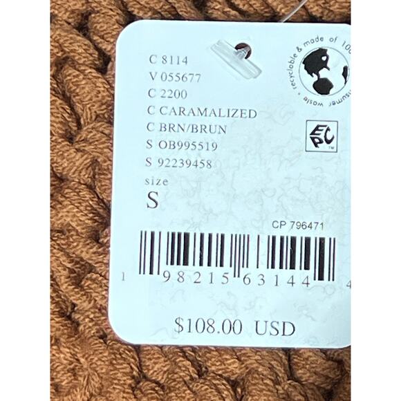 FREE PEOPLE MY ONLY SUNSHINE COWL-NECK SWEATER CARAMALIZED BROWN SMALL NEW - Picture 9 of 13